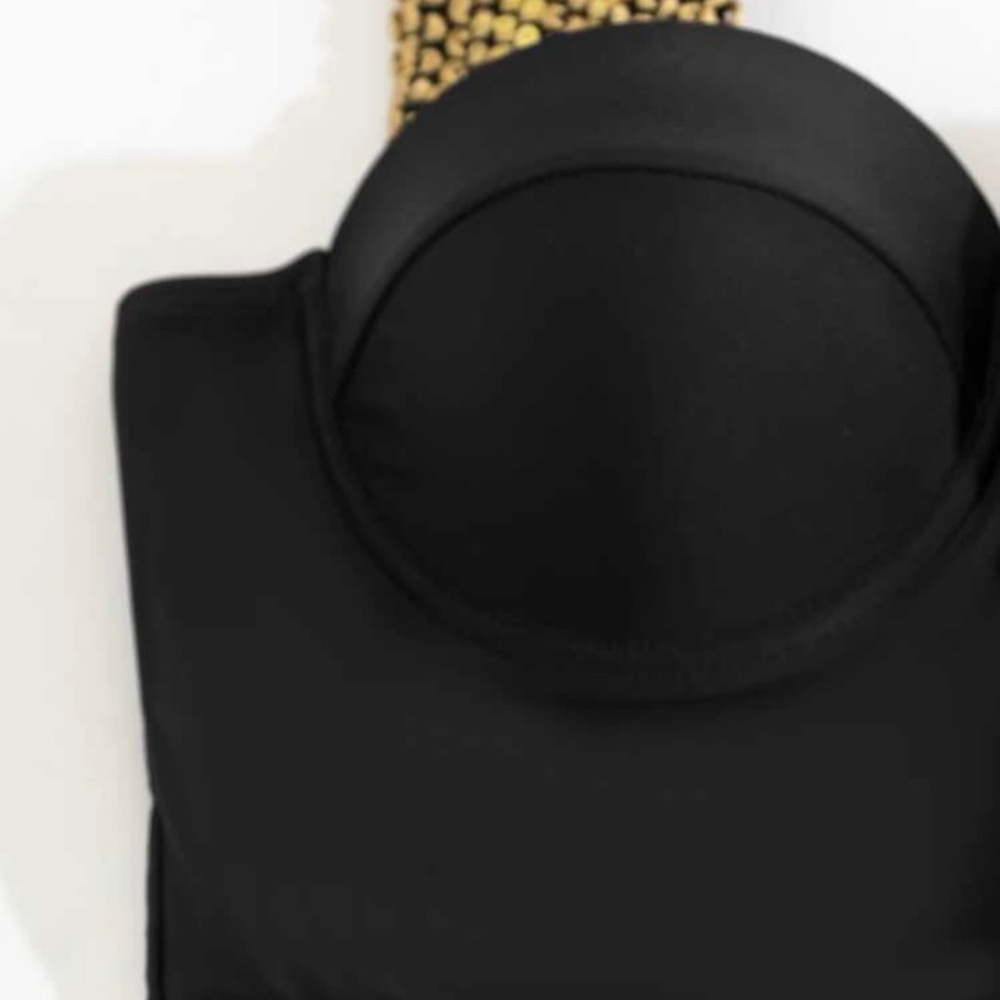Brand new without tags- contrast trim push up one piece - Picture 2 of 3